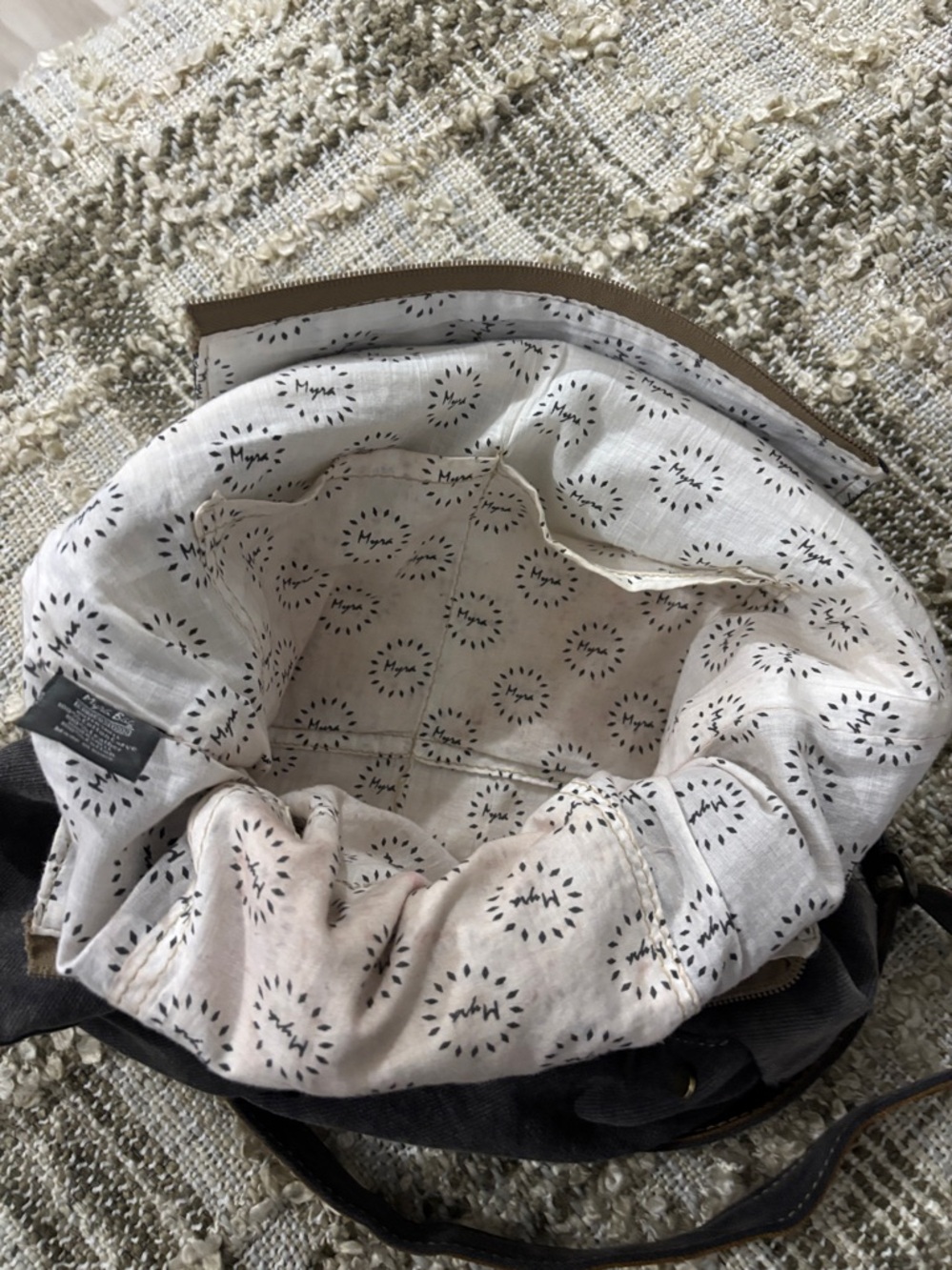 Myra Bag Woven Pattern Crossbody Bag with Cowhide Front Pocket - Picture 11 of 16